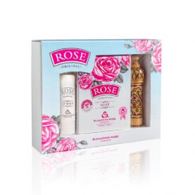 Подаръчен комплект с балсам за устни, крем сапун и парфюмна есенция Rose Original Българска роза - Сравняване на продукти