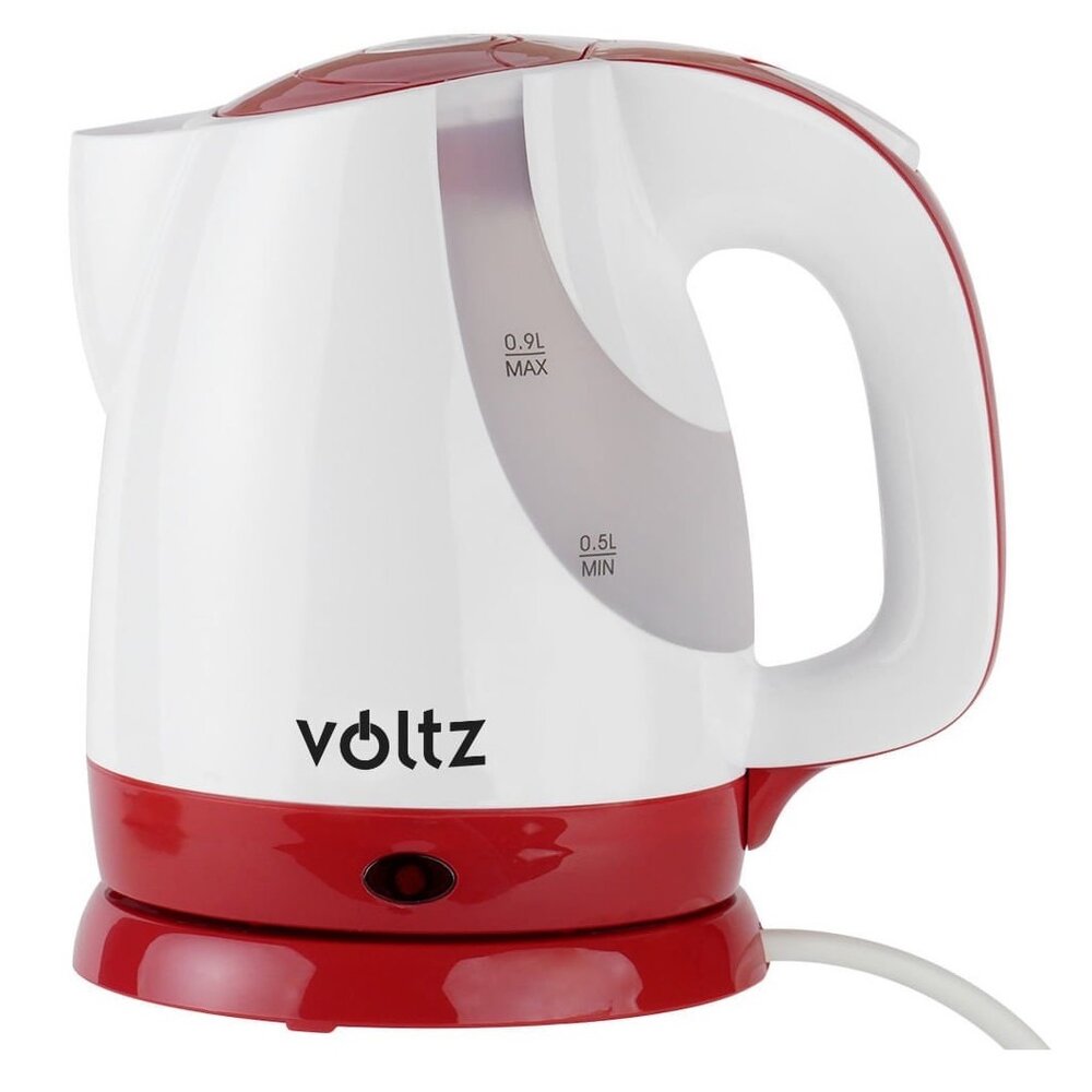 Електрическа кана Voltz OV51230F, безкабелна,1300W, 0.9 л. Бяла с червено |  |  |