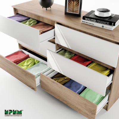 Скрин Сити 3076 сонома арвен / бяло гланц хайглос - Скринове