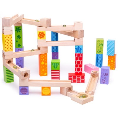 Дървен конструктор Bigjigs - писта с топчета Marble Run - Детски играчки