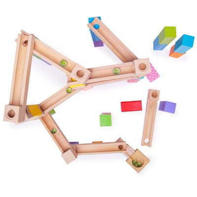 Дървен конструктор Bigjigs - писта с топчета Marble Run - Детски играчки
