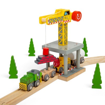 Дървен кран Big Yellow Crane - Bigjigs - Детски играчки