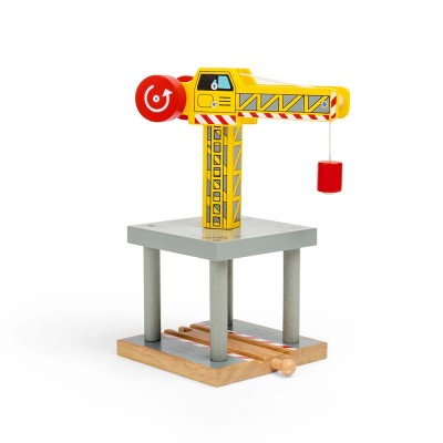 Дървен кран Big Yellow Crane - Bigjigs - Детски играчки